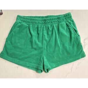 Araminta James Womens Cotton Terry Elastic Waist Mini Shorts Size Medium Beach